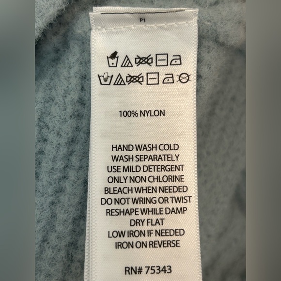 Rachel Zoe Blue Mock Neck Sweater with Ribbed Knit - Size Medium might fit Sz L - Picture 8 of 9